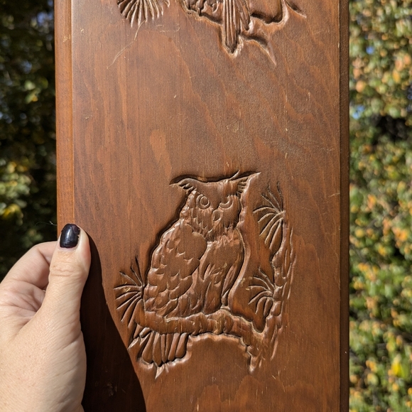 🍁 Vintage Owl Wooden Goblincore Cottage core Wall Plaque 🍁 - Picture 3 of 11